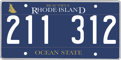 RI license plate 211312