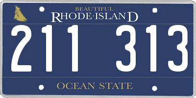 RI license plate 211313