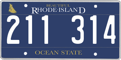 RI license plate 211314