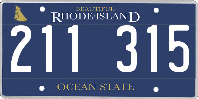 RI license plate 211315