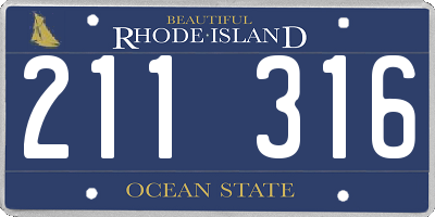 RI license plate 211316