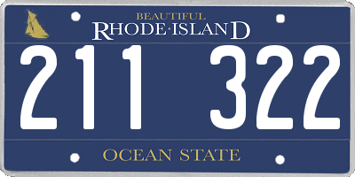 RI license plate 211322