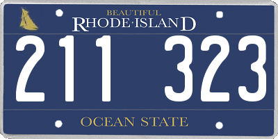 RI license plate 211323