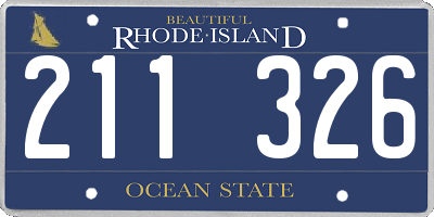 RI license plate 211326
