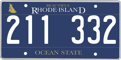 RI license plate 211332