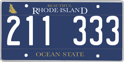 RI license plate 211333