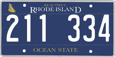 RI license plate 211334