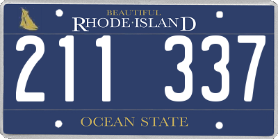 RI license plate 211337