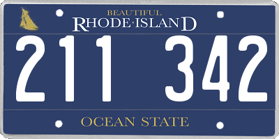 RI license plate 211342