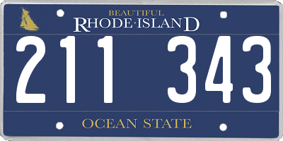 RI license plate 211343