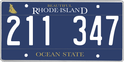 RI license plate 211347
