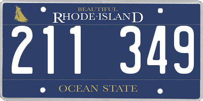 RI license plate 211349
