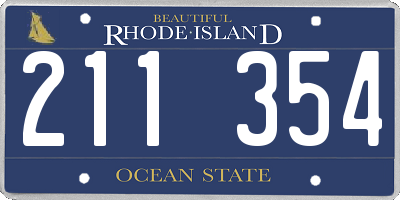 RI license plate 211354