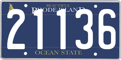 RI license plate 21136