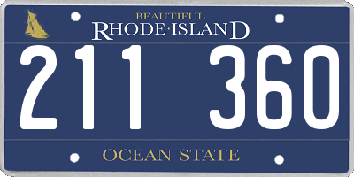 RI license plate 211360