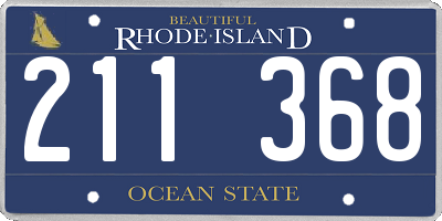 RI license plate 211368