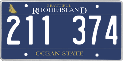 RI license plate 211374