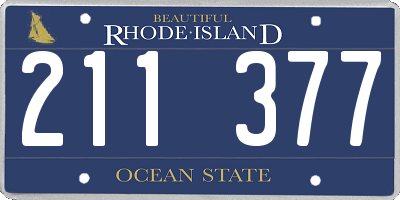RI license plate 211377