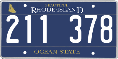 RI license plate 211378
