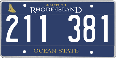 RI license plate 211381