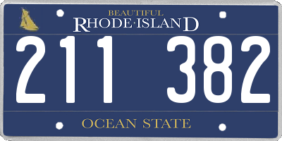 RI license plate 211382