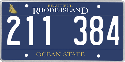 RI license plate 211384
