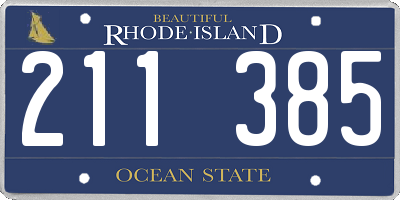 RI license plate 211385