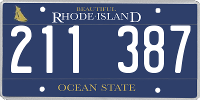 RI license plate 211387