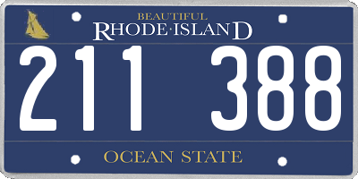 RI license plate 211388