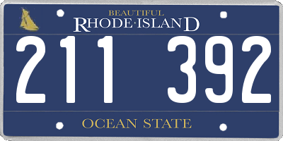 RI license plate 211392