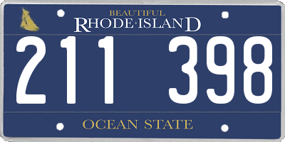 RI license plate 211398