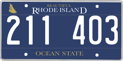 RI license plate 211403
