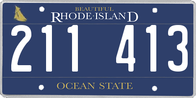 RI license plate 211413