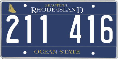 RI license plate 211416