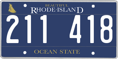 RI license plate 211418