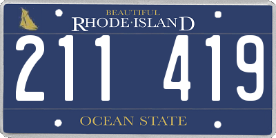RI license plate 211419
