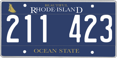 RI license plate 211423