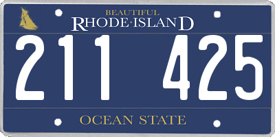 RI license plate 211425