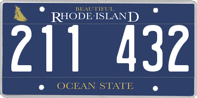RI license plate 211432