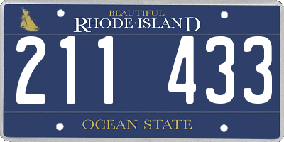 RI license plate 211433