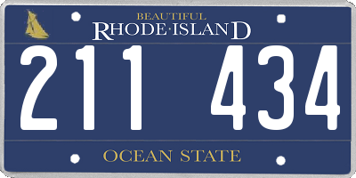 RI license plate 211434