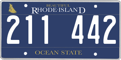 RI license plate 211442