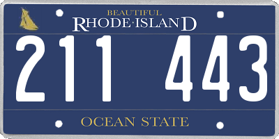 RI license plate 211443