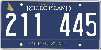 RI license plate 211445