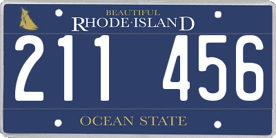 RI license plate 211456
