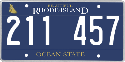 RI license plate 211457