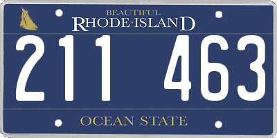 RI license plate 211463