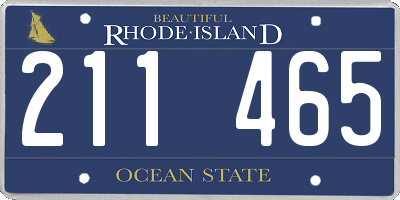 RI license plate 211465