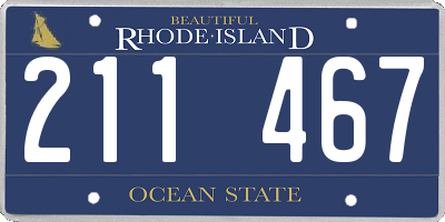 RI license plate 211467