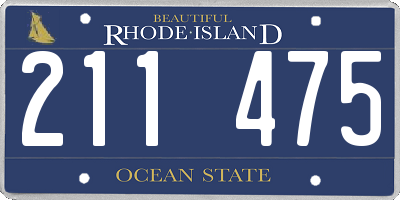 RI license plate 211475